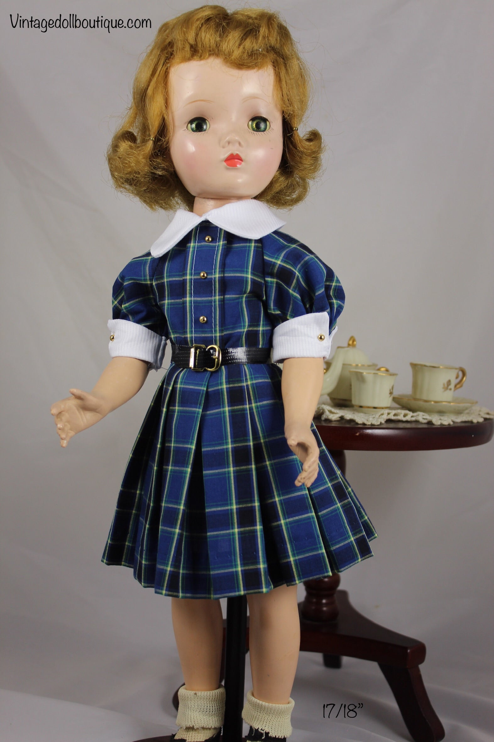 Plaid dress for 18” Madame Alexander Doll – Vintage Doll Boutique