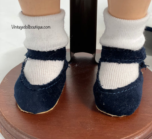 Navy velveteen shoes for 18” Madame Alexander Doll