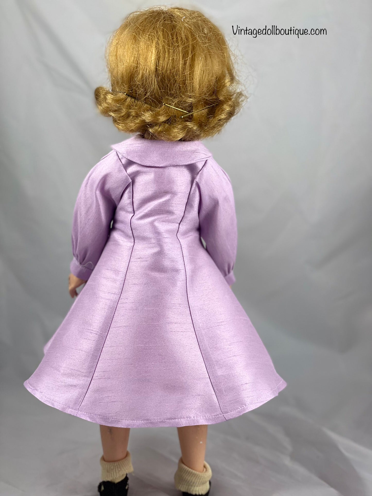 Embroidered dress and coat for 18” Madame Alexander Doll (sweet Violet) *